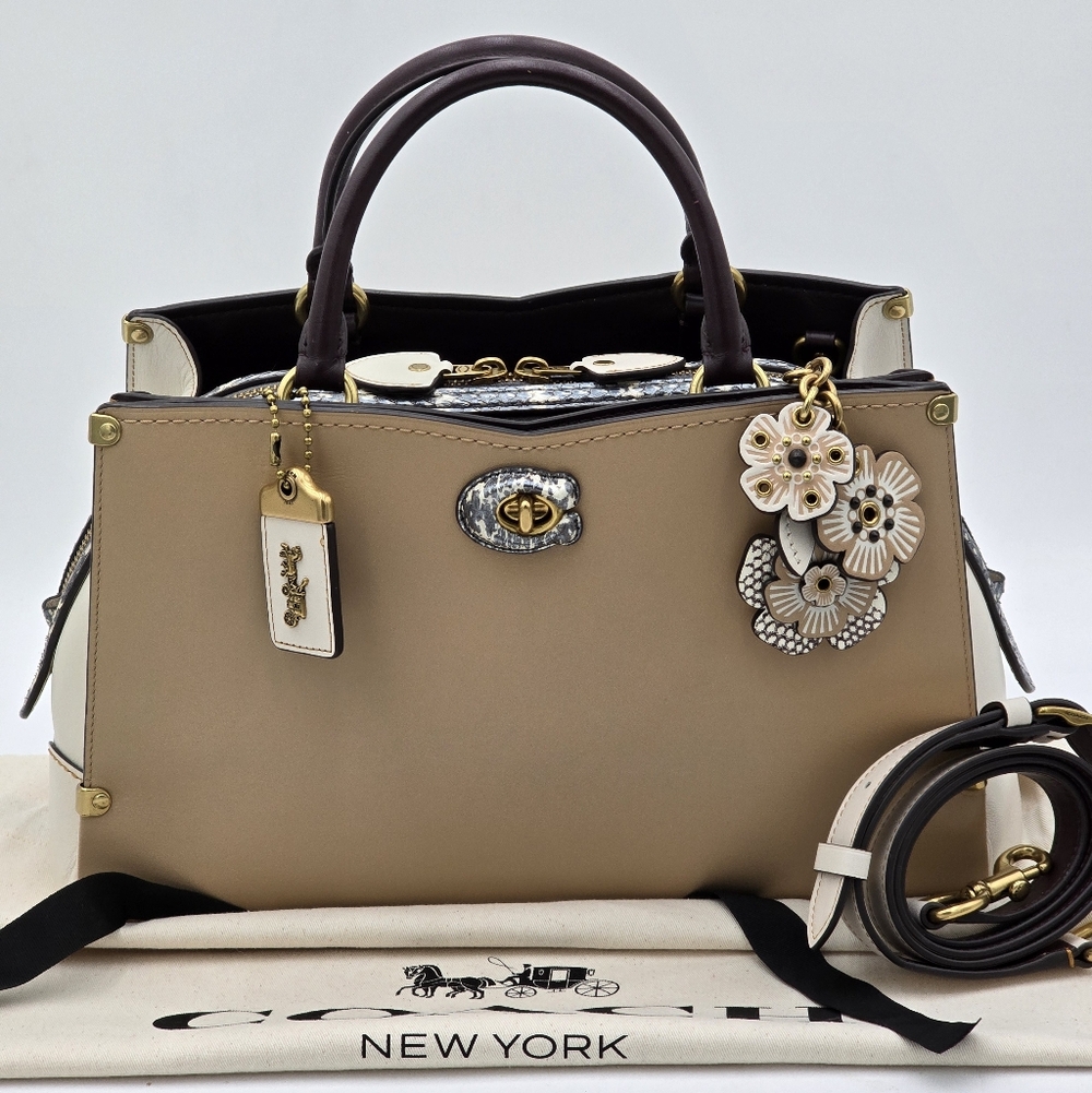 💥NWOT💥Coach 1941 Glovetanned Leather Mason Exotic Carryall Satchel, Beechwood